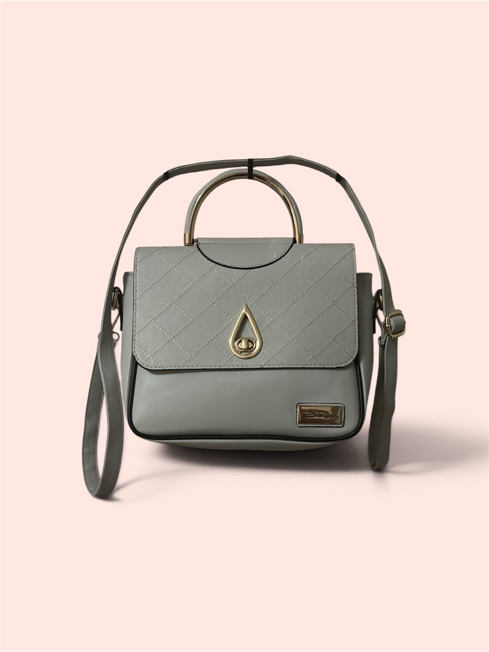 Structured Top-Handle Crossbody Bag in Sage Green